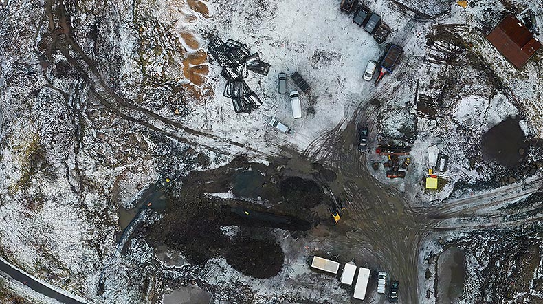 panoramic view over construction site