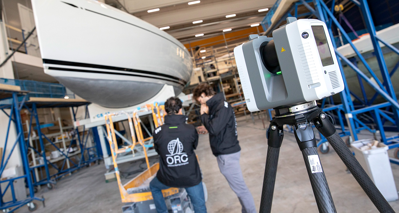 ORC skanuje nowy jacht ClubSwan43 za pomocą skanera laserowego RTC360 3D w Nautor w Finlandii