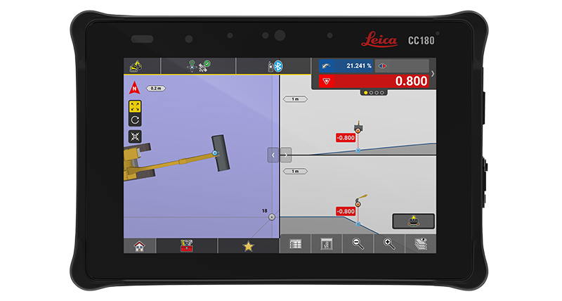 Controller da campo Leica iCON CC180 con software Leica iCON site per il controllo macchina